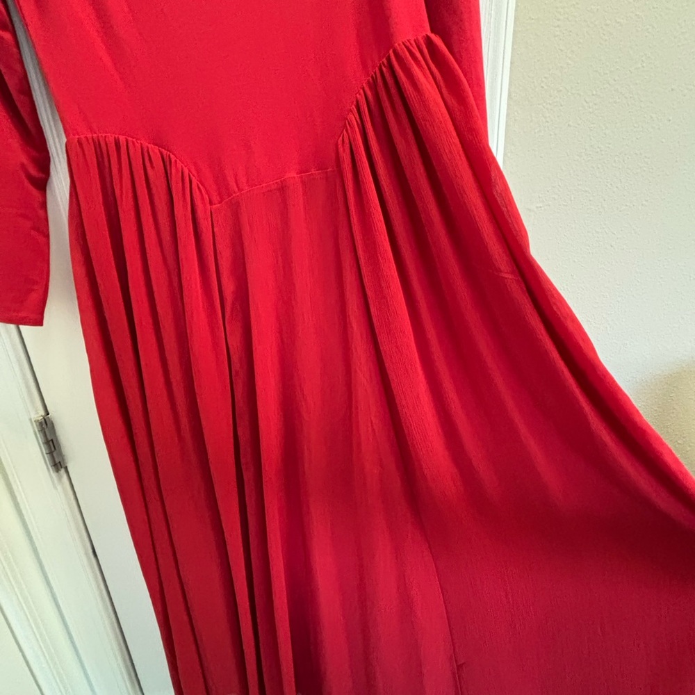 J. Crew Red Cotton Chiffon Dress - Picture 3 of 5
